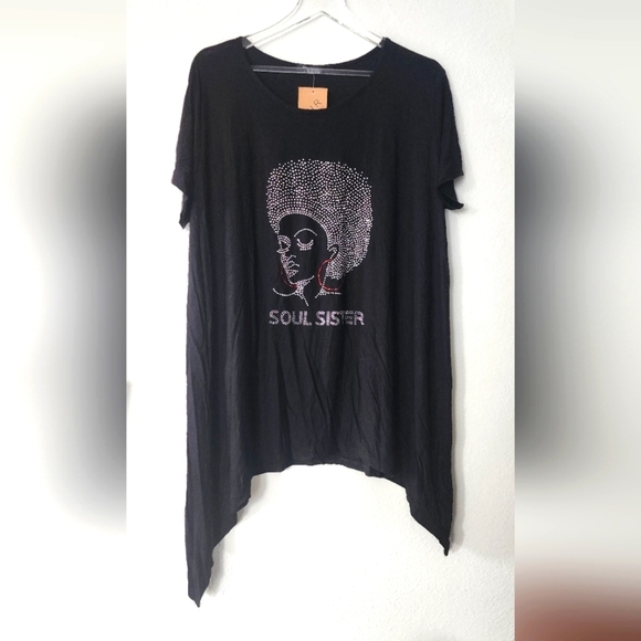 Our Collection Tops - Our Collection Soul Sister Women's Black Short Sleeve Plus Size T-Shirt Size 2X